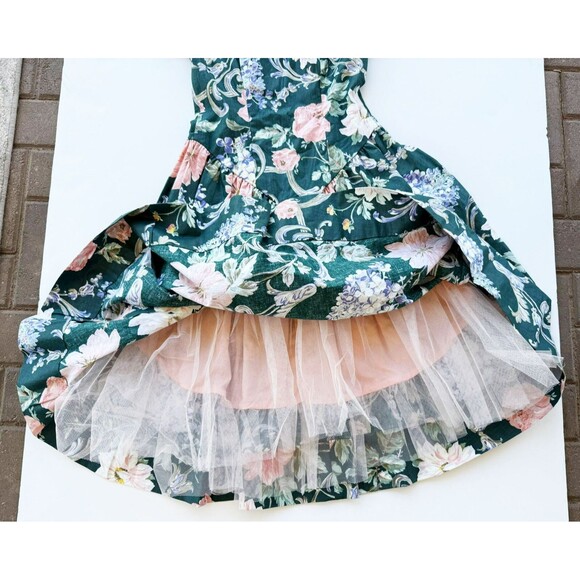 80's Vintage Loralie Floral Cotton Swing Square Dance Sweetheart Dress 6 fits XS - Picture 3 of 10